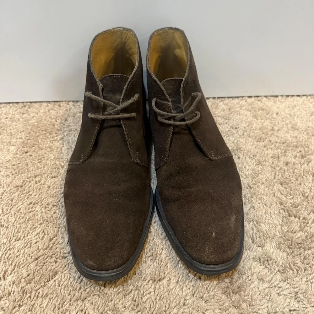 Brooks Brothers 346 Boots Mens Size 9 Brown Suede Chukka Leather Lined Casual